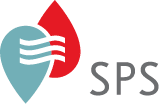 Logo featuring a blue water droplet with wavy lines and a red drop behind it, followed by the letters "SPS" on the right.